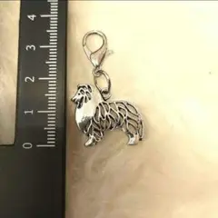 【新品】シェルティ　メタルチャームキーホルダー 約3cm