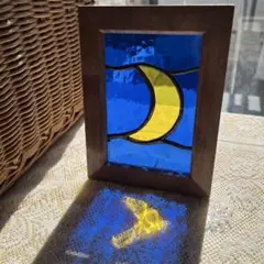 ステンドグラス月パネル8
