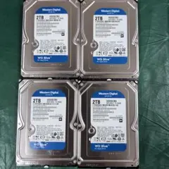 【新古品使用時間10時間以内】HDD 2TB 3.5インチ✕４個