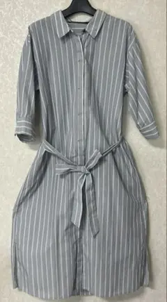 YECCA VECCA ストライプ ロングシャツ　ワンピース