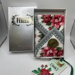 2024 FEILER フェイラー　ハンカチ　花柄　フラワー　グレー　ピンク