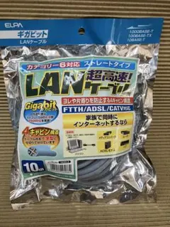 10m LANケーブル超高速ストレートLAN-1100(BL) ELPA