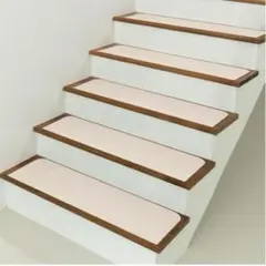 滑り止め吸着階段マット ベージュ 70×22cm×5枚入り 高齢者子ども滑り止め