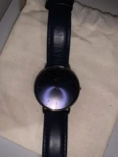 4℃腕時計　ネイビーレザー