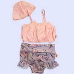 キッズ用セパレート水着 キャップ付き100cm