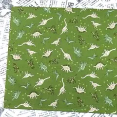 シーチング生地 恐竜 グリーン 2m SALE