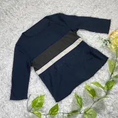 【EVEX by KRIZIA】7分袖カットソー　『40』　ネイビー　日本製