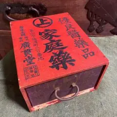 薬箱　置き薬箱　薬入れ　富山の薬　昭和レトロ　小物入れ　レトロポップ