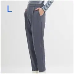 新品・未使用タグ付き!!【Ｌ】ストレッチテーパードパンツ/ブルー
