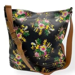 美品　KENZO　ケンゾー　ショルダーバッグ　花柄　ブラック　PVC レザー