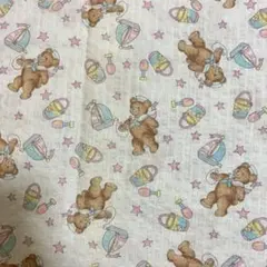 【新品】　ビンテージ生地　くま　ベイビー柄 fancy系　生地　ハギレ