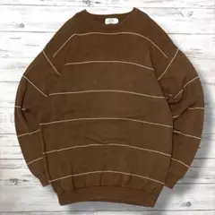 Dickies ディッキーズ ニット ストライプ ブラウン XXL 0361