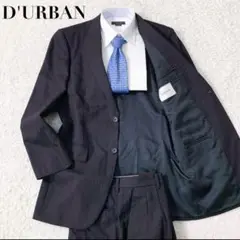 ダーバン D’URBAN スーツ セットアップ ストライプ 黒 XL相当 2B