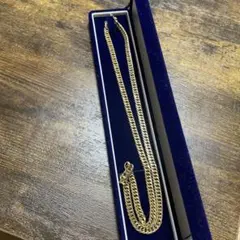 喜平 6面ダブル 50cm 刻印 18金鍍金 中折れ留め具 セーフティー