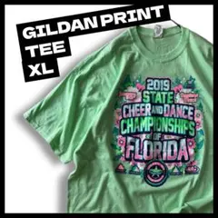 US古着/2XL チアダンス イベントt 半袖Tシャツ 激レア メンズ グリーン