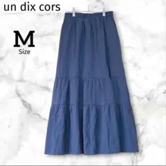 【アンディコール】ティアードスカート ロング マキシ丈 M ネイビー