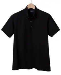 鎌倉シャツ カノコニット ポロシャツ size L ブラック ボタンダウン