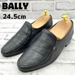 BALLY バリー ローファー ゴールド金具 レザーブラック 24.5cm