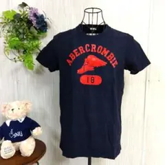 Abercrombie &Fitch ネイビー 赤のプリントTシャツ メンズM