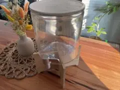 IKEA ドリンクサーバー　竹製スタンド付き