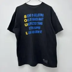 SOUL テキストプリント カジュアルTシャツ 半袖　ブラック XL ヨ8