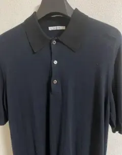 【美品レアコラボ】SLOANE ニットポロシャツ　ネイビーブラック　クレリック