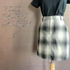 ポロラルフローレン モザイクチェックミニスカート 6 ミディ タータン 大きめ