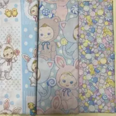 シーチング生地 ぷにぷにキャンディ ブルー系 3点セット＋おまけ