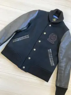 【ドゥロワー】 スタジャン ロゴエンブレム レザー ブラック 38
