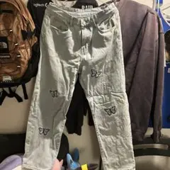 10s 古着　ジーンズ　蝶