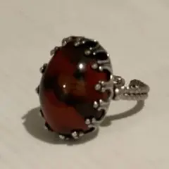 ボヘミアンスタイル 深紅オーバルカットリング