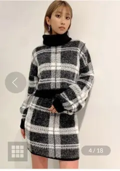 最終セール‼️GYDA CHECK PATTERN ジャギーニット　セットアップ