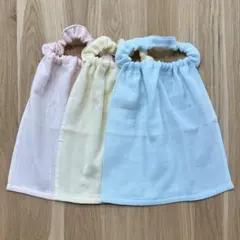 タオルエプロン　一重(ソフトカラー)3枚組　おりこうエプロン