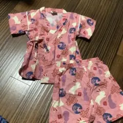 ウサギ柄ピンク甚平 95cm