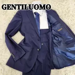 GENTILUOMO　ビジネス　スーツ　ネイビー　背抜き　サイドベンツ　イタリア