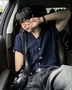 【COSYHARU】Over Short Sleeve Cardigan