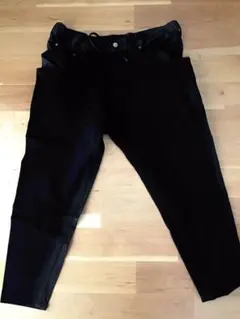 フミトガンリュ ブラックコットンイジーパンツ