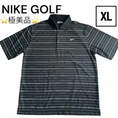 美品☆NIKE GOLF ドライポロシャツ　半袖　ブラックボーダー　XL