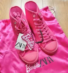 新品未使用タグ付き　ZARA バービー　キャンバスハイカットスニーカー　39