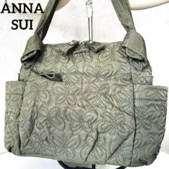 セール✨アナスイ トートバッグ キルティング　肩掛け　刺繍　蝶　ANNA SUI