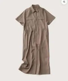 SOEJUソージュ ロングシャツワンピース tallサイズ ブラウン
