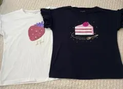 グローバルワーク　140 スパンコール　Tシャツ　2枚セット　半袖　ケーキ