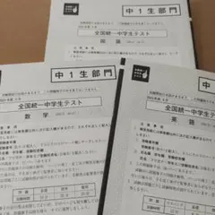 全国統一中学生テスト　中1　三科　2024年5月　早稲アカ　東進ハイスクール