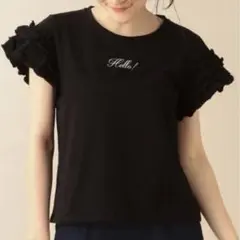 deicy Tシャツ　hello bye 黒　ブラック　フリル