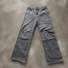 UNIQLO ワイドストレートデニム グレー 27