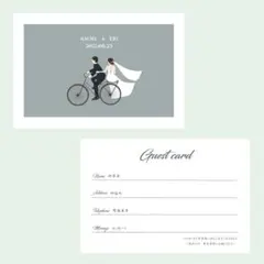 自転車 ゲストカード 結婚式 20枚