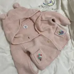 GAP めいちゃん文字入り　ピンク フード付き カーディガン 95cm未満