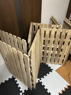 木製すのこ　ダブルベッドサイズ　折りたたみ　4つ折り　4連