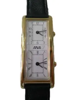 ★動作品 ANA ダブルフェイス 腕時計 クオーツ 電池交換済み★