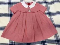 美品FAMILIAR 赤いチェック柄 ワンピース 80